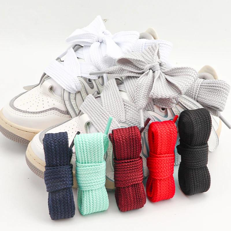 1Pair Flat Shoelaces for Sneakers AF1 Shoe Laces Width 2.5CM Shoelace Luxury Brand Laces Shoes 100/120/140/160cm Shoestrings