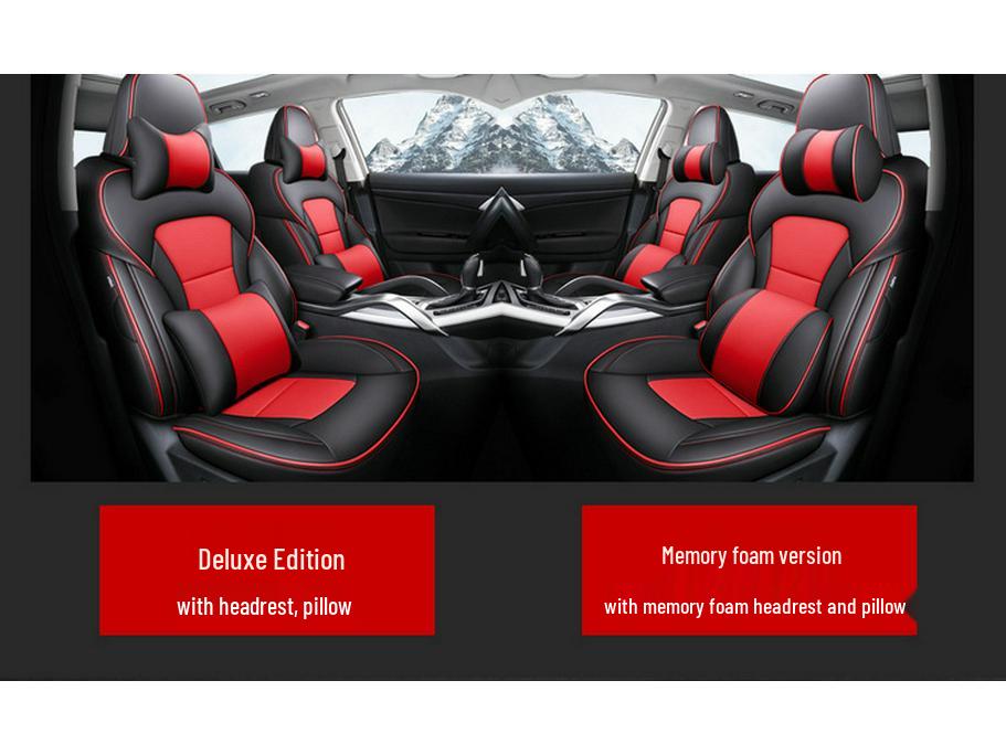 Full Surround Five-Seat Car Cover - Genuine Leather, All-Season Cushion for Any Model