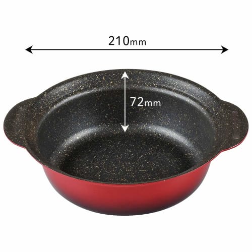 Wahei Freiz Hanajozen 21cm (Size 7) Two-Handled Pot, Tabletop Cookware, Serves 2-3 People, Lightweight, Marble-Coated, with Glass Lid (RA-9742)