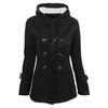 Winterjacke, verdickt, winddicht, weich, für Damen, reine Farbe, mit Kapuze, Plüsch gefüttert, lässiger langer Mantel