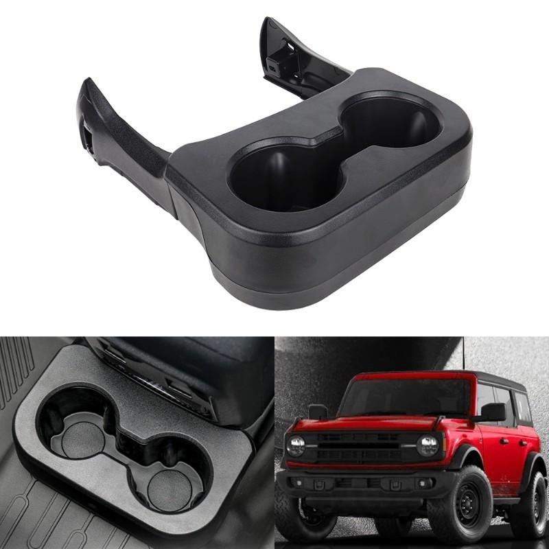 Dual Cup Holder Expander Rear For Ford Bronco -2024 2/4 Door Upgrade Floor Console Storage Organizer Accessories