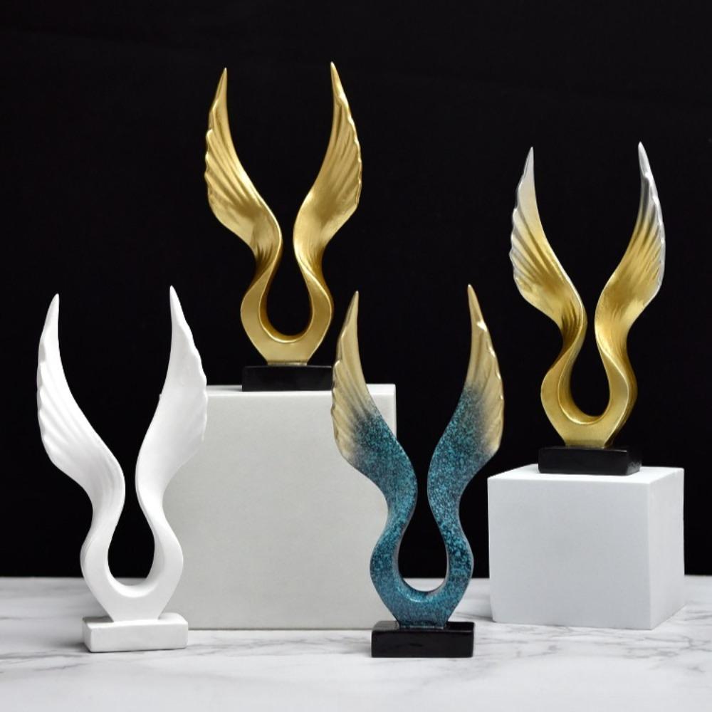 European Eagle/Angel Wing Statue Sculpture Figurine Resin Dapeng Spreading Collection Miniature for TV Cabinet Home Decoration