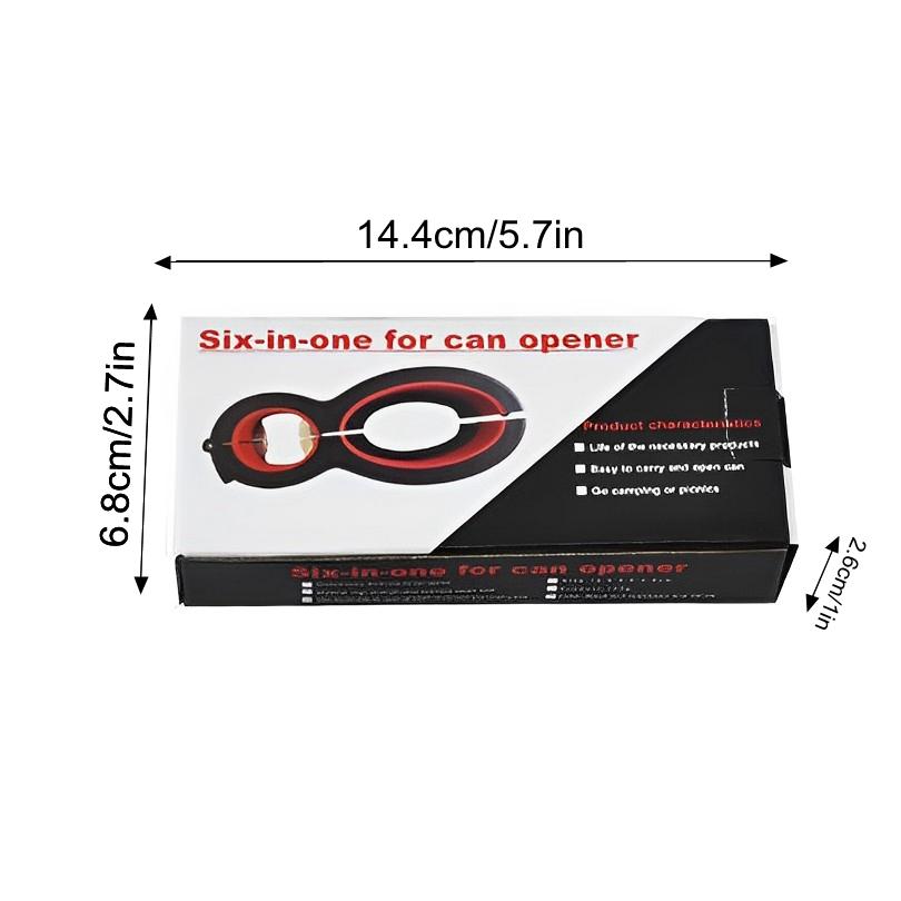 Stainless Steel 6 in 1 Adjustable Multifunctional Opener Heavy Duty Can Jar Ergonomic Kitchen Tool