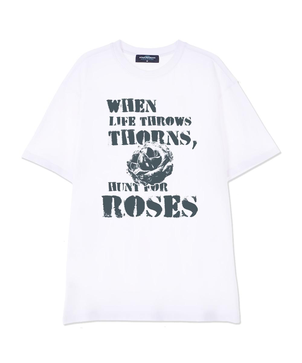 Astral Projection Rose Supima Cotton Round Neck Short Sleeve T-Shirt_White L