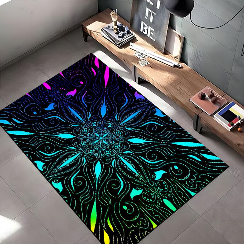 Colorful Mandala Pattern Carpet suitable as a non-slip mat for the living room or bedroom sofa