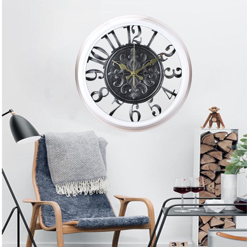 Home Wall Clock Iron Creative Wall Clock Wall Decoration Wall Clock Retro Living Room Wall Clock