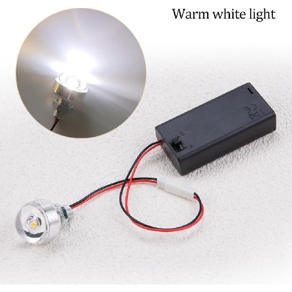 ZORZA 1Pcs Miniature LED Lights Battery Holder with On/Off Switch Flexible 10cm Wire for Fairy Garden & DIY Lighting Projects(Warm White Light)