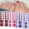 Gradient Glitter Waterproof Toenail Art Stickers - Full Coverage Crystal Flash Design