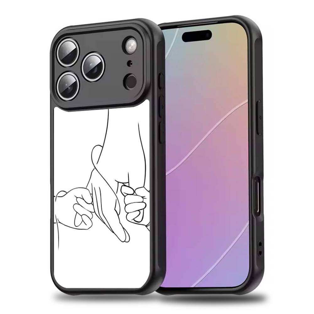 Mom daughter Son Dad HandS Phone Case For iPhone 17,16,15,14,13,12,11,Pro,Max,Plus,Mini,SE4,E For Magsafe Wireless Charging