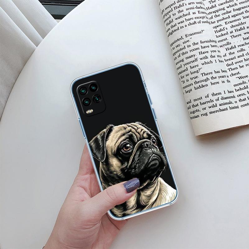 Cute Pug Dog Transparent Phone Case for LG K22 K30 K40 K40S K41 K42 K50 K50S K51 K51S K52 K61 K62 K71 K92 Q60 Q61 V40 V50 V60