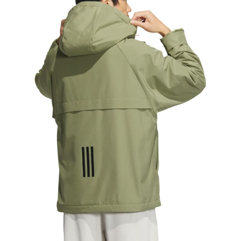 Adidas Th Warm Jacket Sports Casual Hooded Raglan Long Sleeve Jacket Men Jacket Green JI6842
