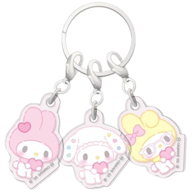 

marimo craft sanrio my melody 50th girly pop heart 3 rows of acrylic keychains A [Each part] Approximately within W29 x H39mm MMM-549