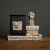 Funny Halloween Skull Pen Holder Scary Skeleton Statue Ornament  Home Desktop Decoration