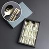 Korean Maehwasu Gold Sujeo Cutlery Set - 2 Person STS304 Stainless Steel Spoon & Chopsticks with Paper Gift Case