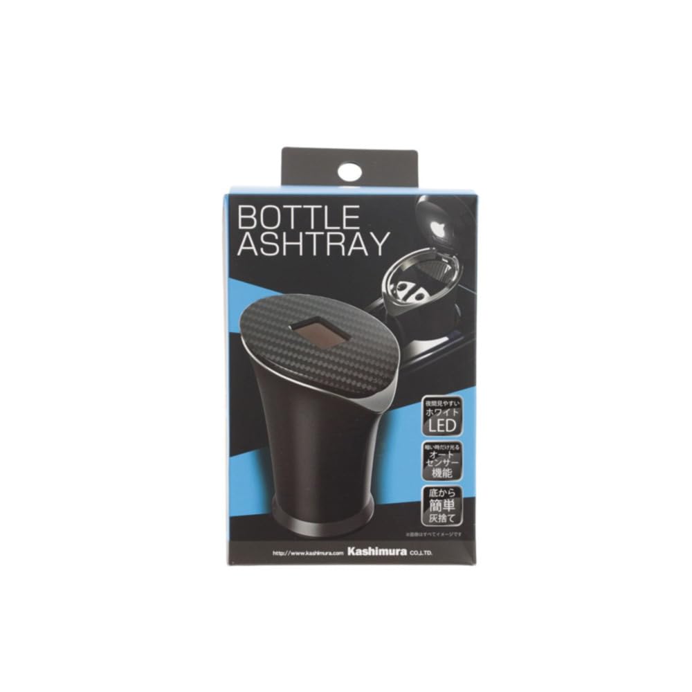 Kashimura AK-210 Solar Bottle Ash 2, Carbon x Black Plated, Car Ashtray, Solar