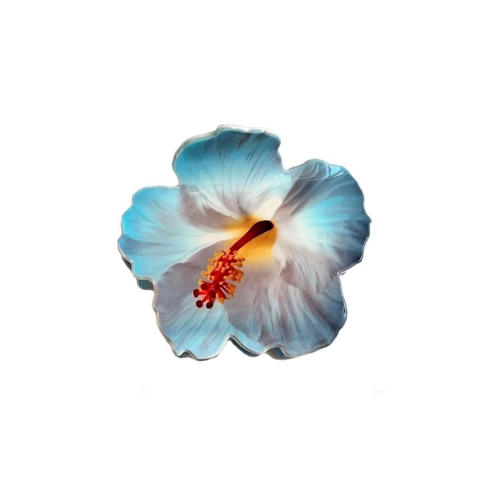 

Versatile Hibiscus Flower Hair Clip Vintage Artificial Flower Headpiece Travel Decor светло-синий