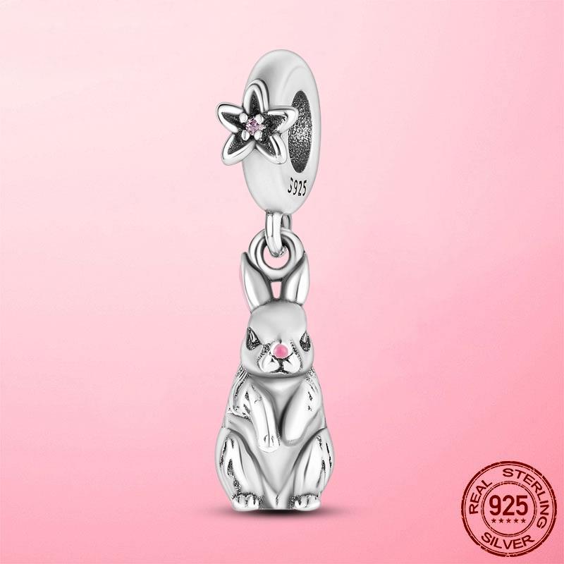 New 925 Silver Snake Coffee Cup Dog CZ Cactus Charms Beads Fit Original Women Bracelet Fine Silver Jewelry Gift