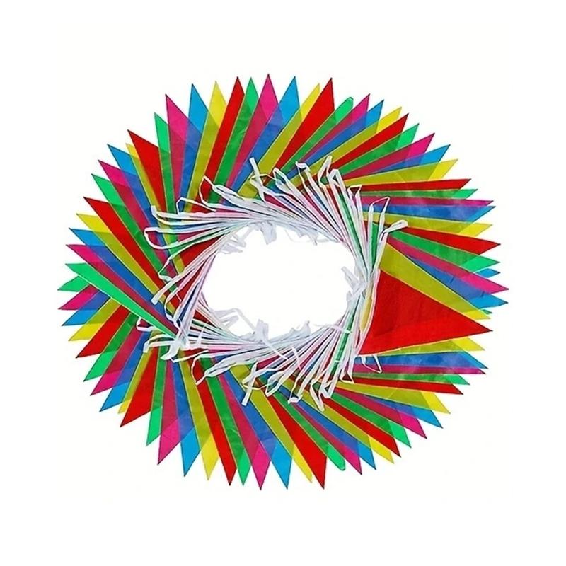 

100 шт. Флаги Разноцветные Флажки Вымпелы Баннер День рождения Свадьба Рождество Украшения для вечеринки Гирлянды Баннеры Подвесные для домашнего декора