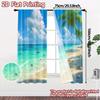 2pcs, 2D FLAT PRINTING Curtains (Without Rod) Tropical Shore Contemporary Popular Curtains Fabric Curtains Outdoor Decorations