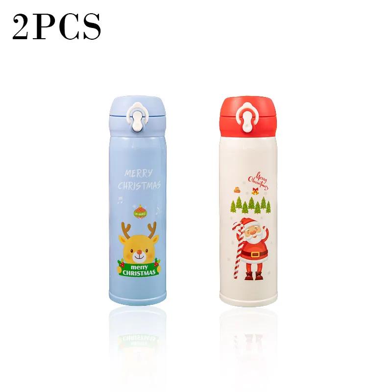 500ml Christmas Thermos Cup Stainless Steel Vacuum Water Bottle with Lid Elk Santa Thermos Cup Christmas Gift Christmas