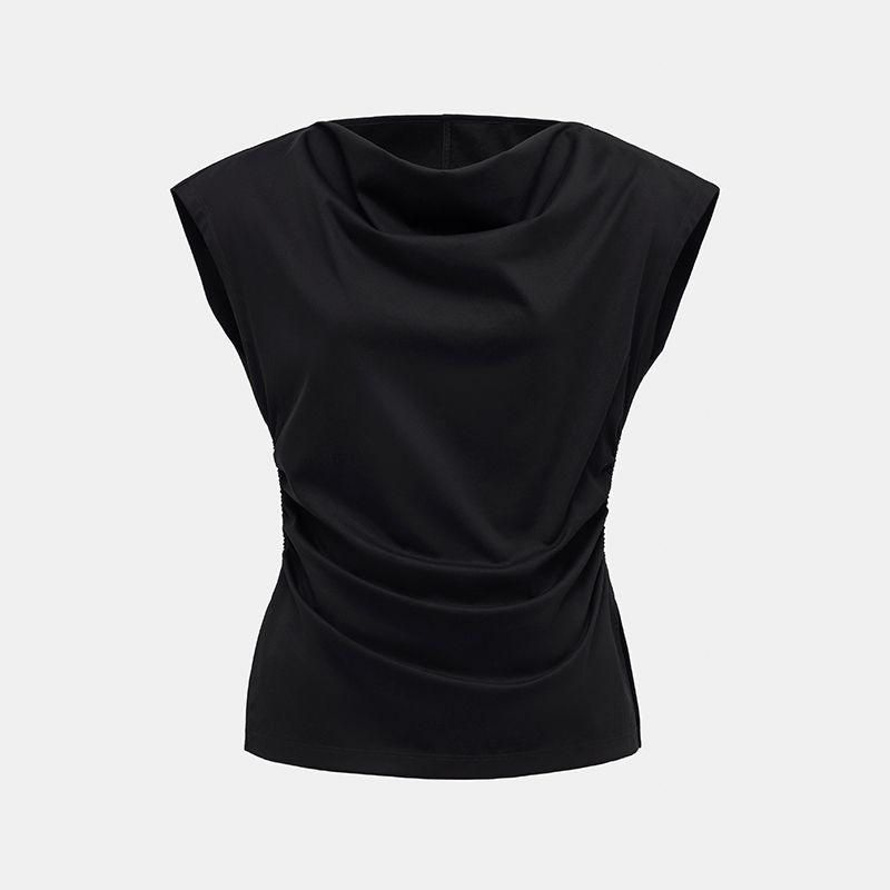 Yaling [Series] Qingwei/High-Density Long-staple Cotton Pocket Collar Sleeveless Vest Women Summer Small Flying Sleeve All-Matching Top