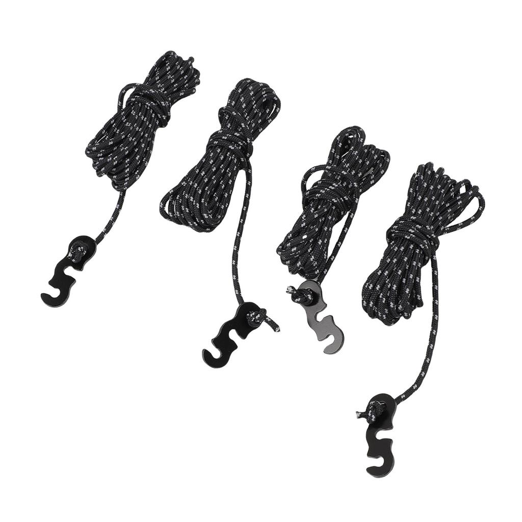 4Pcs Outdoor Camping Rope 9.8ft Nylon Wind Proof Reflective Strip Adjustable Length Tent Cord Tie