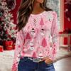 Women's Daily Casual Long-sleeved Printed O-neck Top