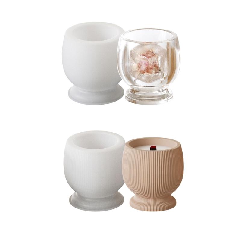 Multipurpose Sturdy Silicone Goblet Candle Holder Mould Set Portable for Resin Plaster Craft Supplies Assorted Sizes