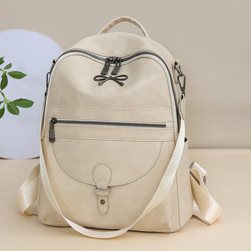 

Женский рюкзак, вместительная ретро-сумка через плечо, повседневный женский рюкзак бежевый