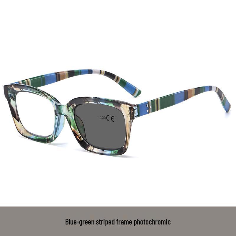 Unisex Multifocal Photochromic Blue Light Blocking Reading Glasses with Dual-Use for Distance and Reading, Ideal for Seniors