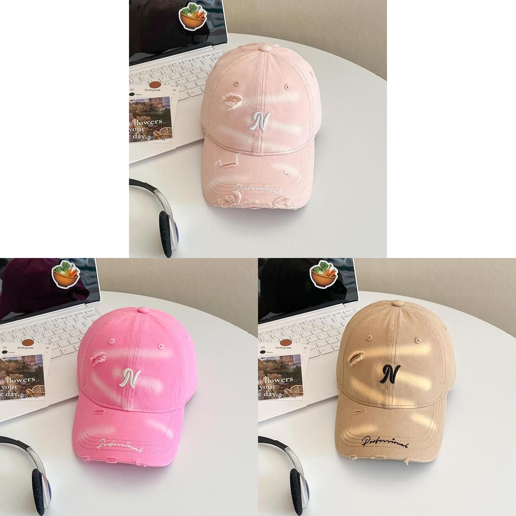 Casual Korean Embroidered Baseball Cap With Sunblock And Foldable Feature For Spring Outings