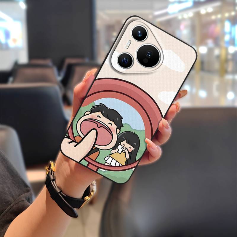 Full wrap Protective Phone Case For Huawei P70 Pro/Pura 70 Pro+ Back Cover TPU Waterproof Cartoon Couple Phone Pouch