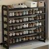 Space-saving 6-layer Metal Shoe Rack, Suitable for Porch and Dormitory Installation, Simple Home Storage and Finishing, Multi-functional Shoe Rack.