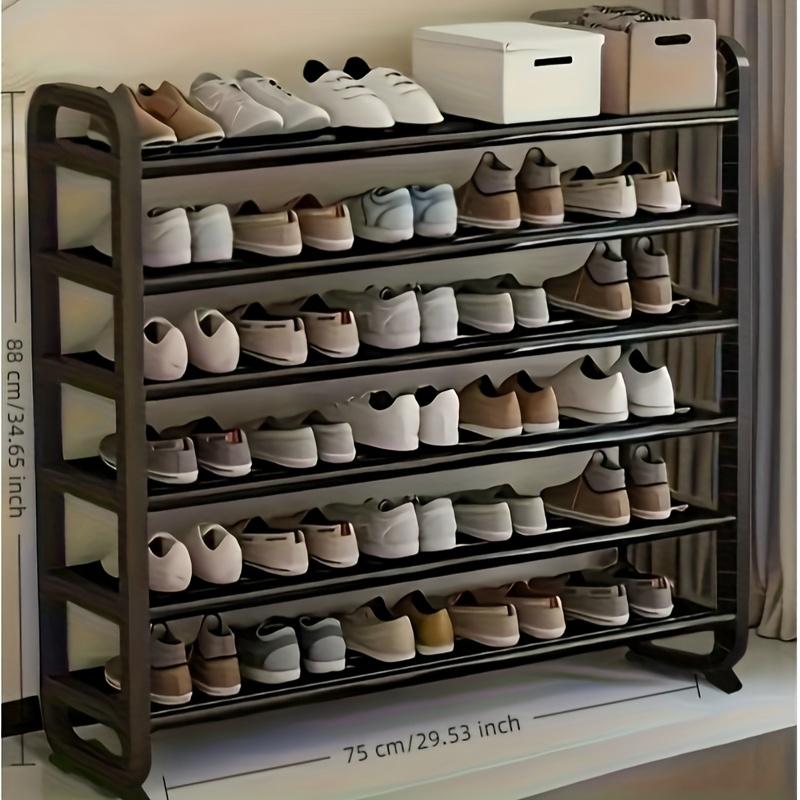 Space-saving 6-layer Metal Shoe Rack, Suitable for Porch and Dormitory Installation, Simple Home Storage and Finishing, Multi-functional Shoe Rack.