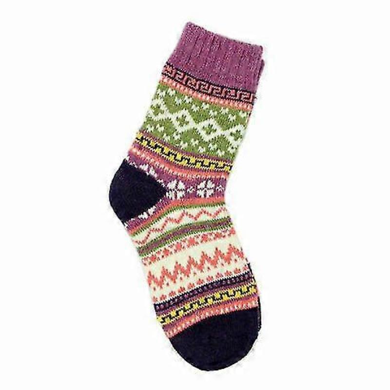 5 Pairs Womens Thick Socks Wool Thermal Warm Knitting Nordic Ladies Socks Winter