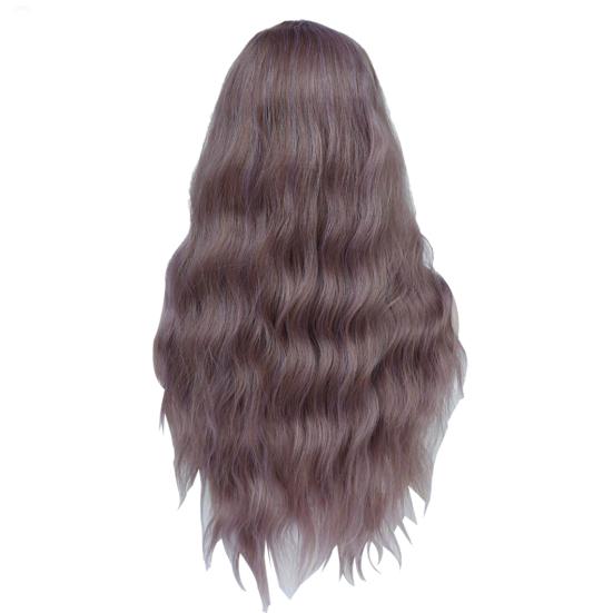 Peruca com franja Cosplay Cabelo longo cacheado Fibra Alta temperatura para festa