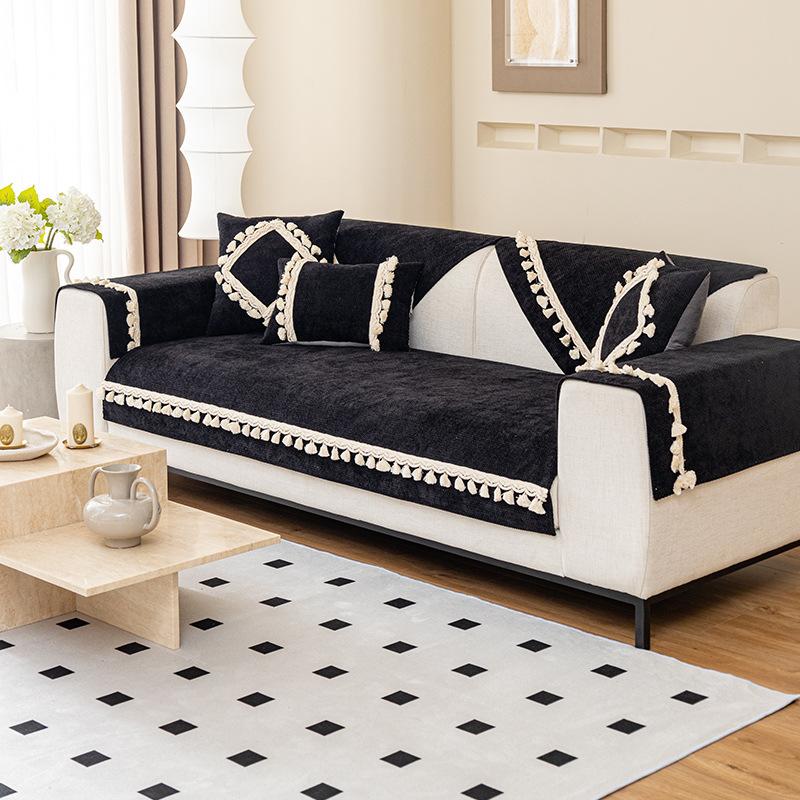 

Новая подушка для дивана универсальная нескользящая для всех сезонов, современная простая высококачественная легкая роскошная наволочка из шенилла 70*70cm