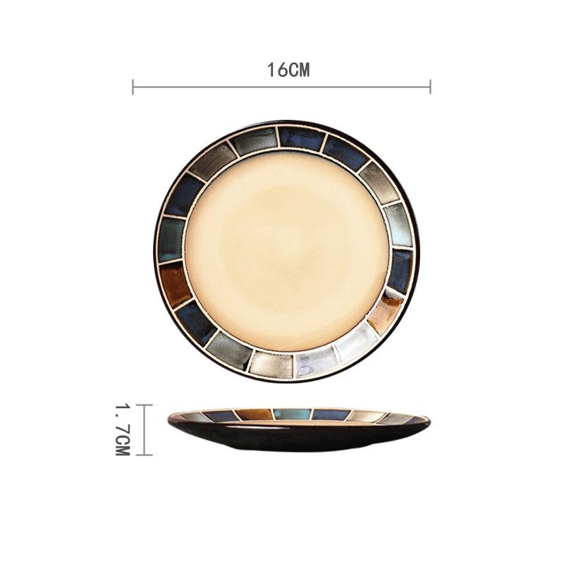 5-7-Zoll-Knochenteller Kreatives handbemaltes unterglasurfarbenes Keramikgeschirr Kaltes Gericht Obst Dim Sum Teller Snack Haushaltsgeschirr