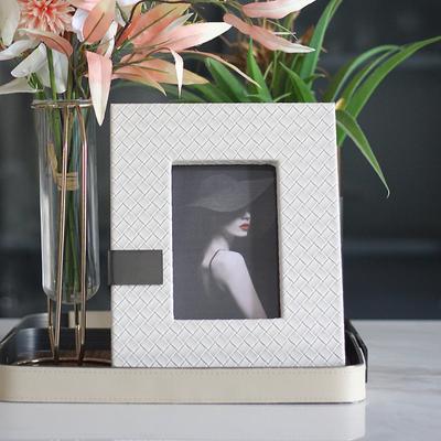 Lyx Enkel Läder Fotoram Tillbehör Visningshus Försäljningskontor Mjuk Dekoration Fotoram Vardagsrum Sovrum Skrivbordsfotoram Ornament