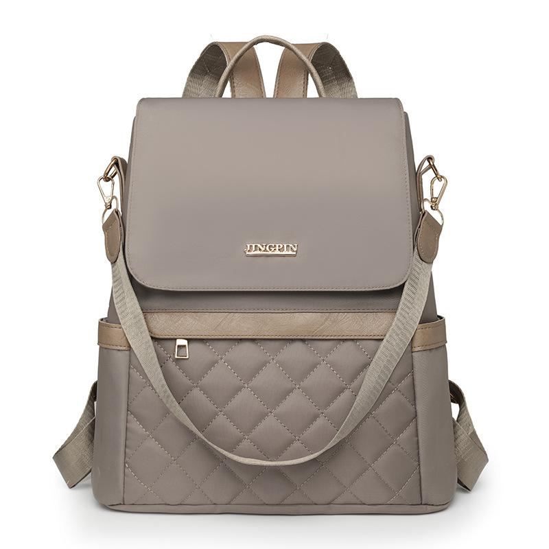 

Backpack women s new Korean version large-capacity anti-splashing anti-theft backpack portable simple schoolbag хаки
