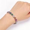 2026 Bracciale Quadrifoglio Argento Full Diamond Colorato, Bracciale Micro-incastonato Gioielli di Lusso Leggero Tendenza Personalizzata Accessori per Coppia