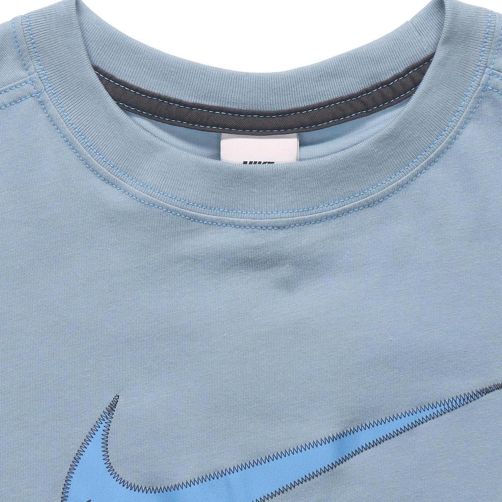 Nike American Retro Logo Print Solid Color Breathable Short Sleeve Drop Shoulder T-Shirt Women Tops University-Blue DM6212-494