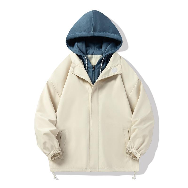 Fake Two-piece Jacket for Men Autumn and Winter Men Korean Style Slim Youth Versatile Outdoor Casual Sports Top Jacket