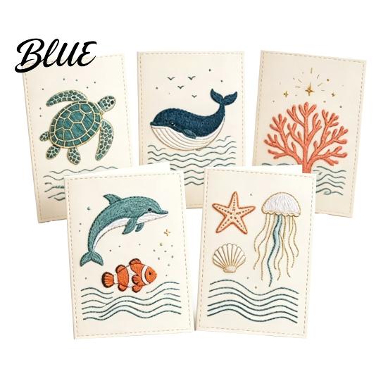 Beginner Embroidery Pattern Set Christmas Hand Card DIY Kit, Holiday Greeting Seasonal Paper Craft Project with Threads And Beads, Gift for Adults Kit