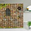 Flowers Green Plants Shower Curtains Set Bathroom Decor Garden Background Wall Hanging Cloth Washable Bathtub Screen With Hooks