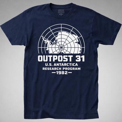 CAMISETA THE THING Outpost 31 EE. UU.. Camiseta Antártida Película de Kurt Russell 1982 DVD 4K