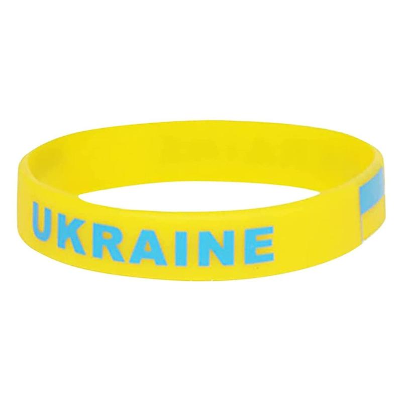 

Soccer Ukraine Country National Flag Wristband Yellow Football Sport Elastic Silicone Bracelets Bangles Souvenirs Gifts 1