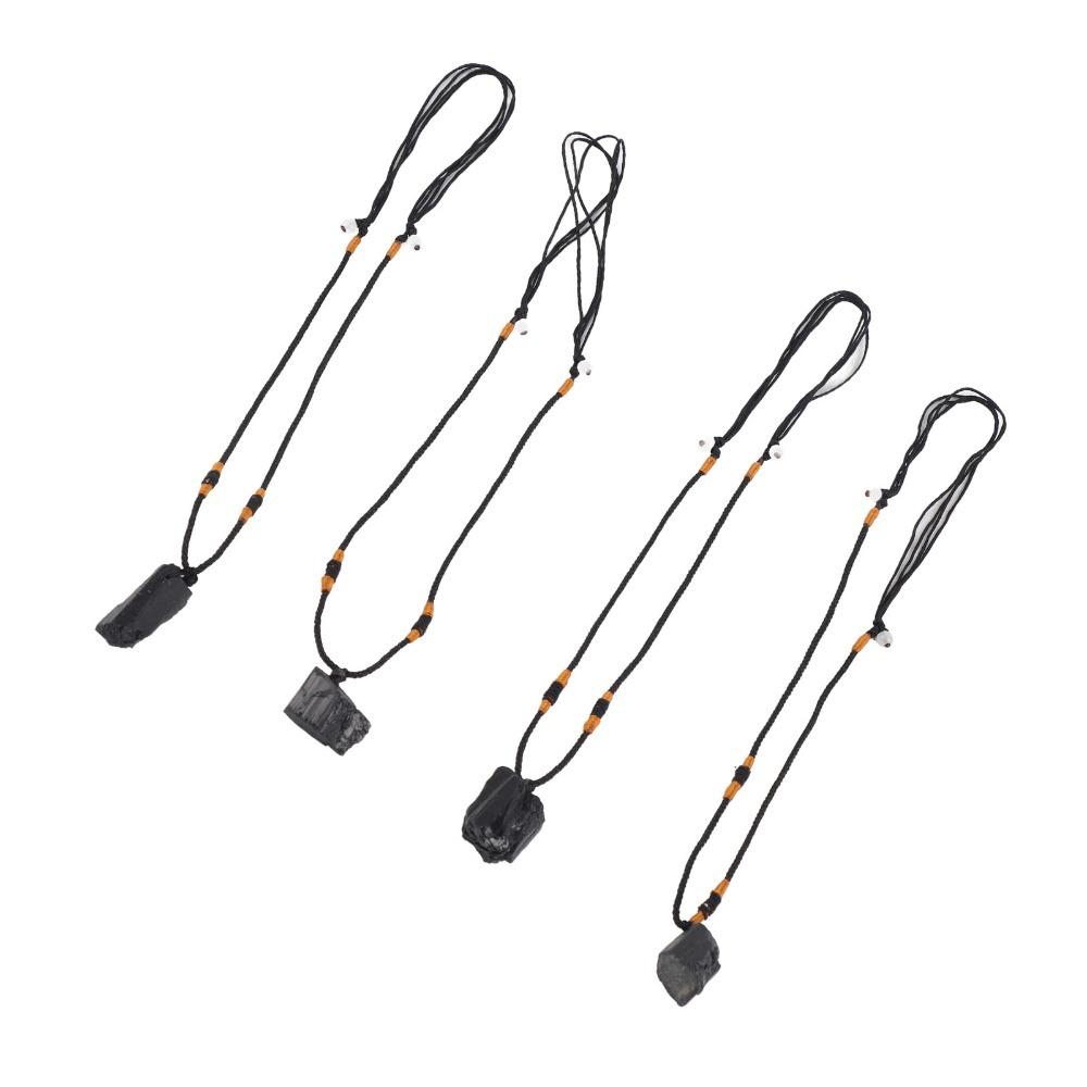 4Pcs Protection Amulet Stone Pillar Pendant Adjustable Rope Amulet Pendant Necklace  Meditation