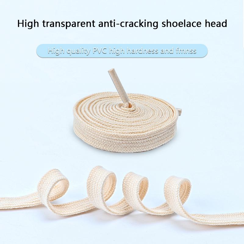 1 Pair Flat Shoelaces for Sneakers Rugged Wear-resistant Classic Canvas Sports Shoe Laces Women Men Shoelace Solid Double Cotton