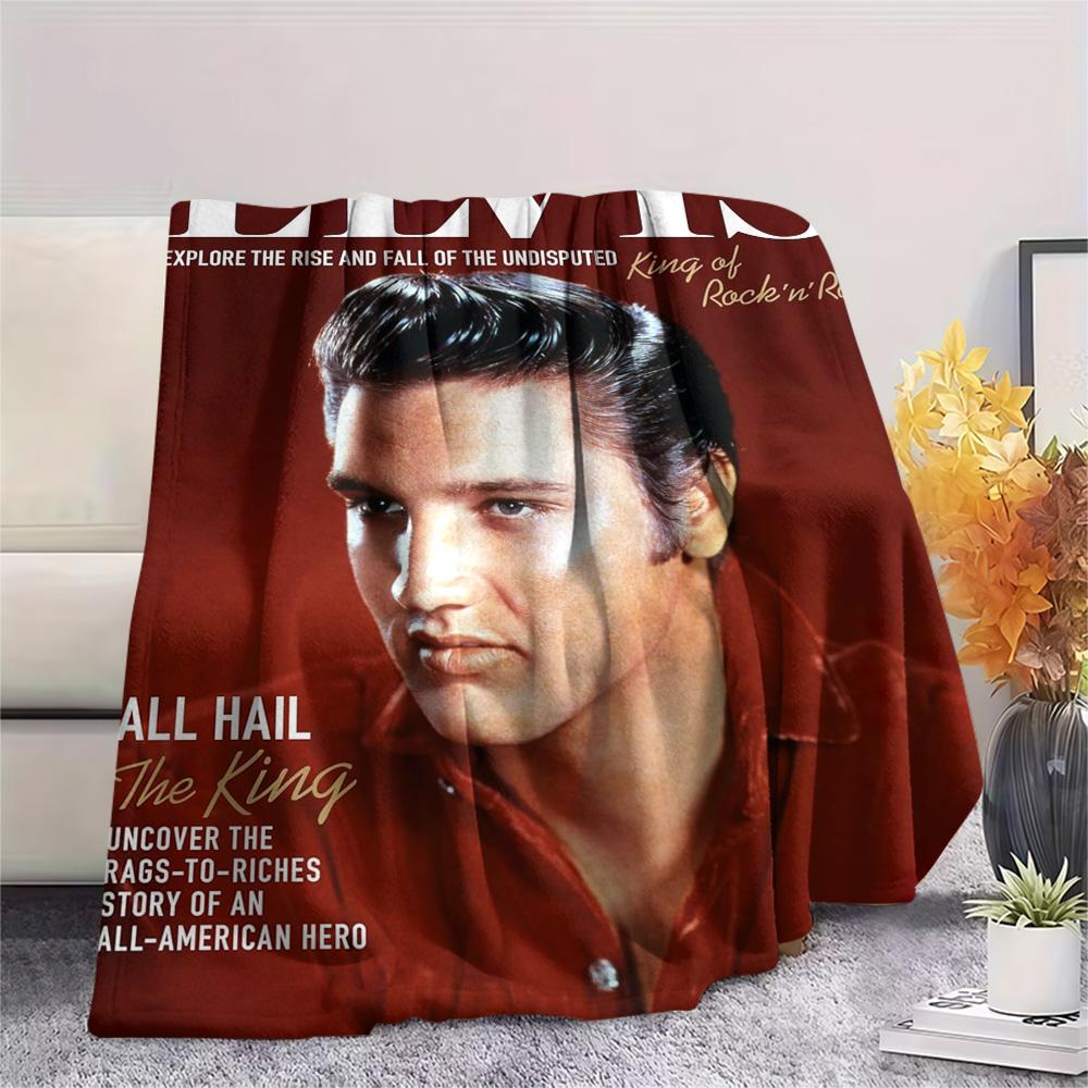 1PC Rock Music Superstar Print FlAannel Blanket, High Quality Comfortable for All Seasons, Home Decor, Warmth and Comfort